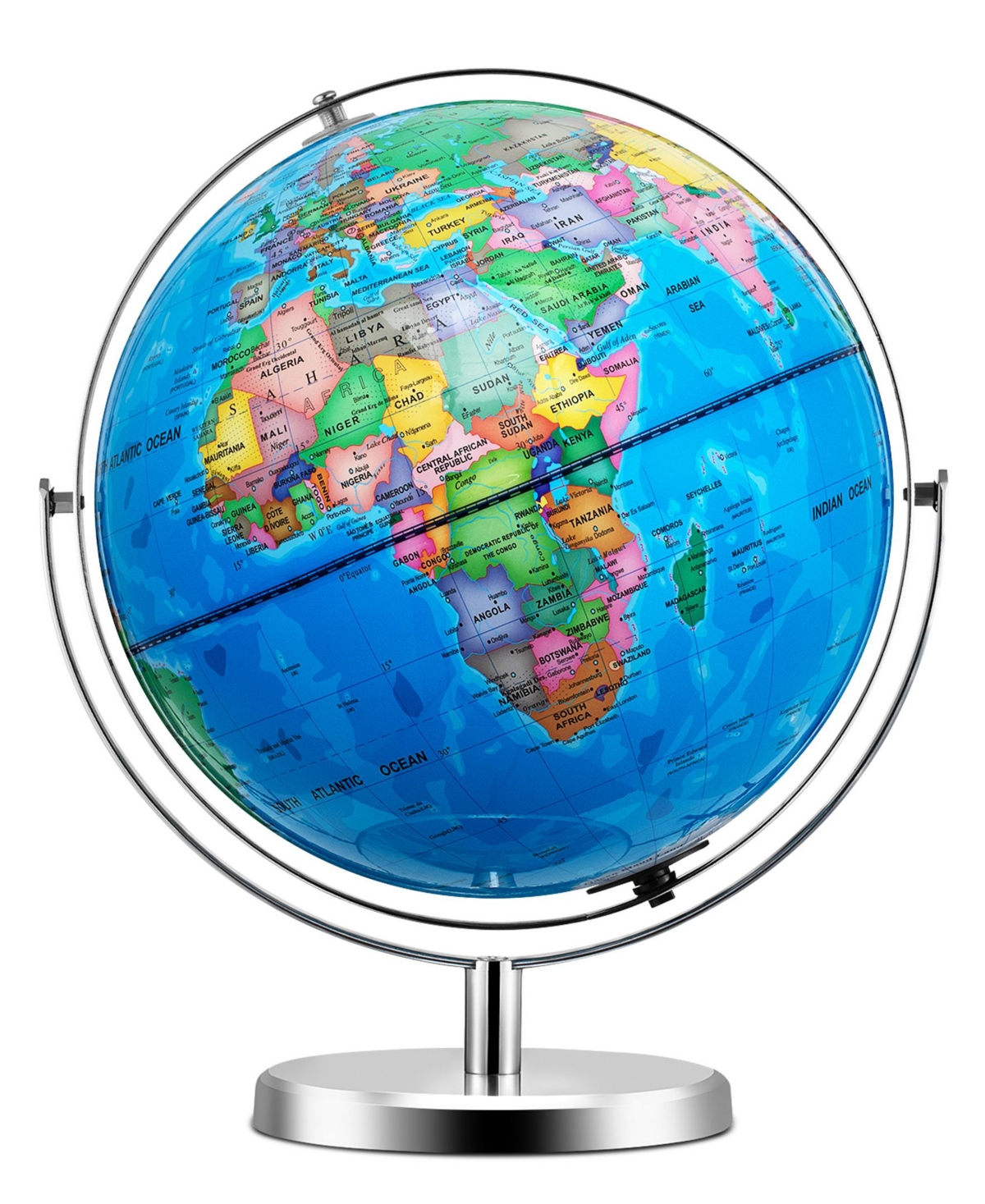 Sugift 13-Inch Illuminated World Globe with Stand Led Light, Dual-Axis Rotation, Usb Powered Educational Globe for Kids & Adults