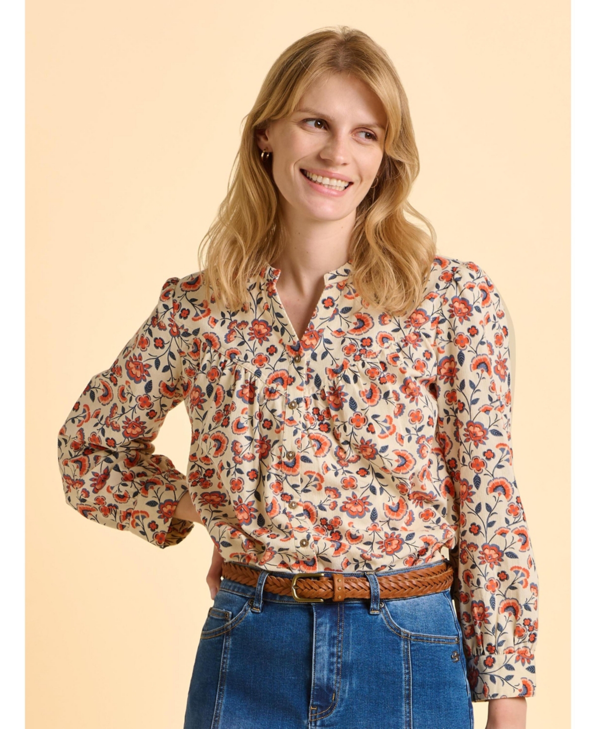 Brakeburn Women's Lindsay Long Sleeve V-Neck Shirt