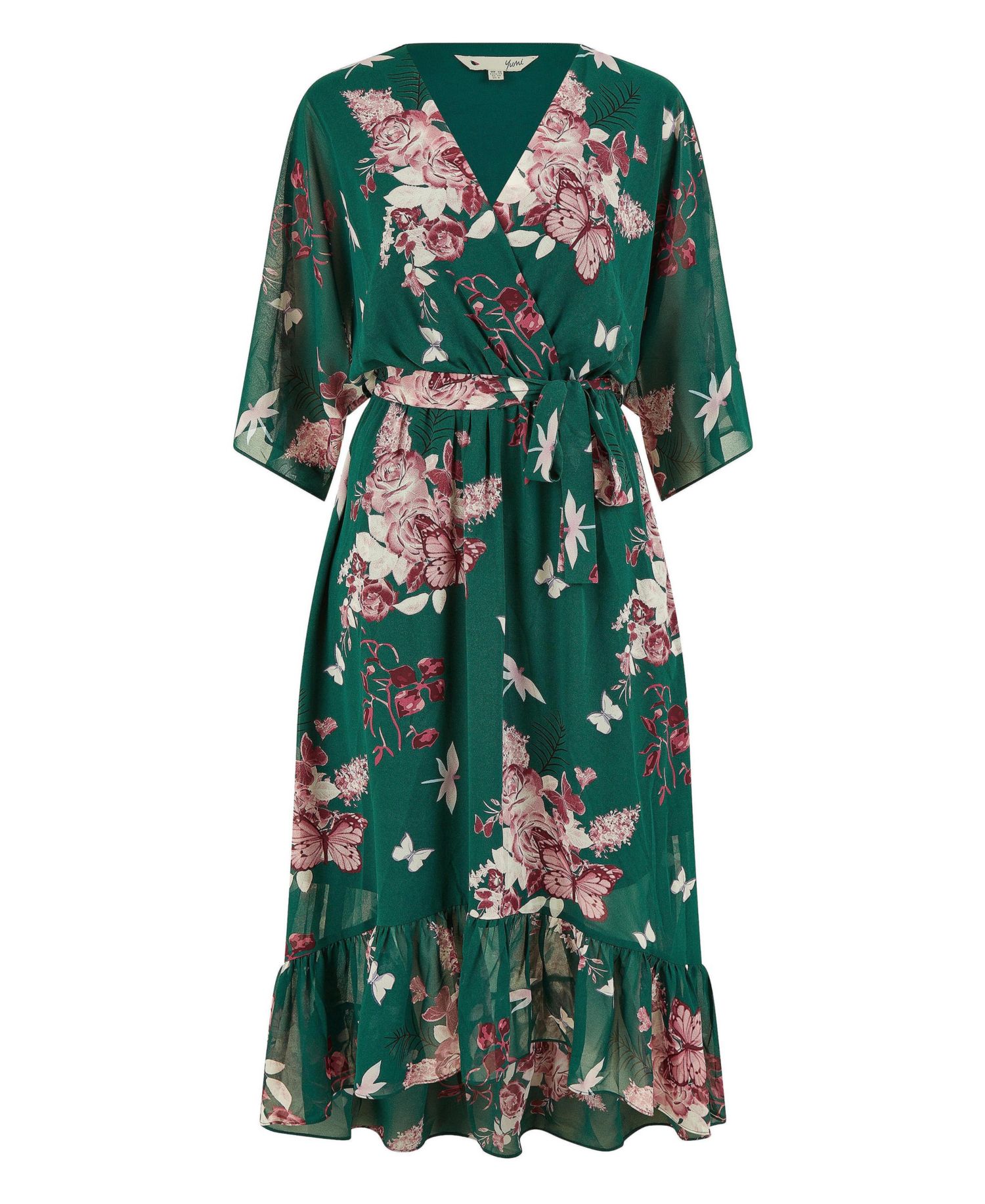 Women's Floral Dipped Hem Dress