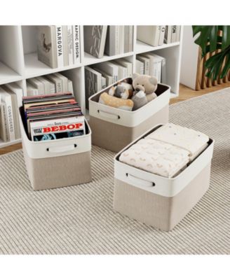 4-Pack Storage Bins, Foldable Storage Baskets with Handles, Sturdy Organizer Bins