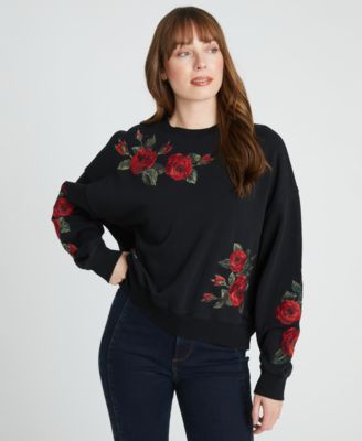 Driftwood - Women's Teddy Embroidered and Midnight Rose Pull-on Sweatshirt
