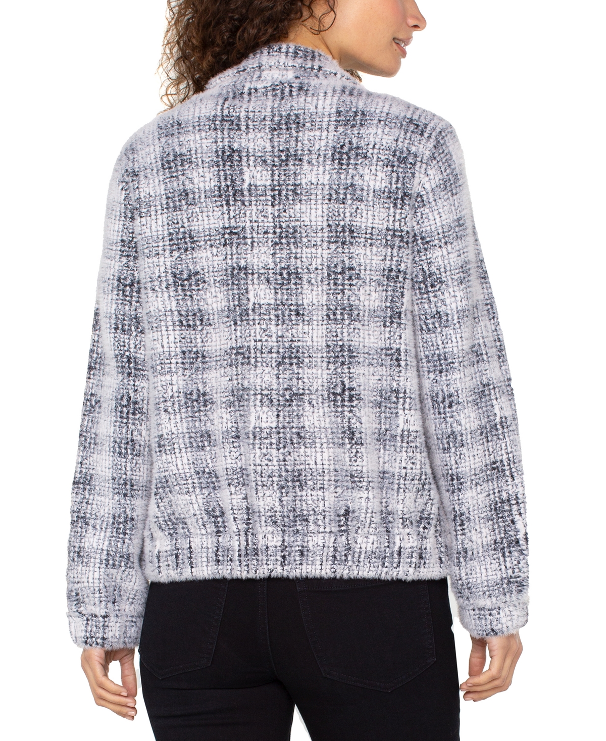 Liverpool Los Angeles Women's Long-Sleeve Collared Bomber Sweater Jacket