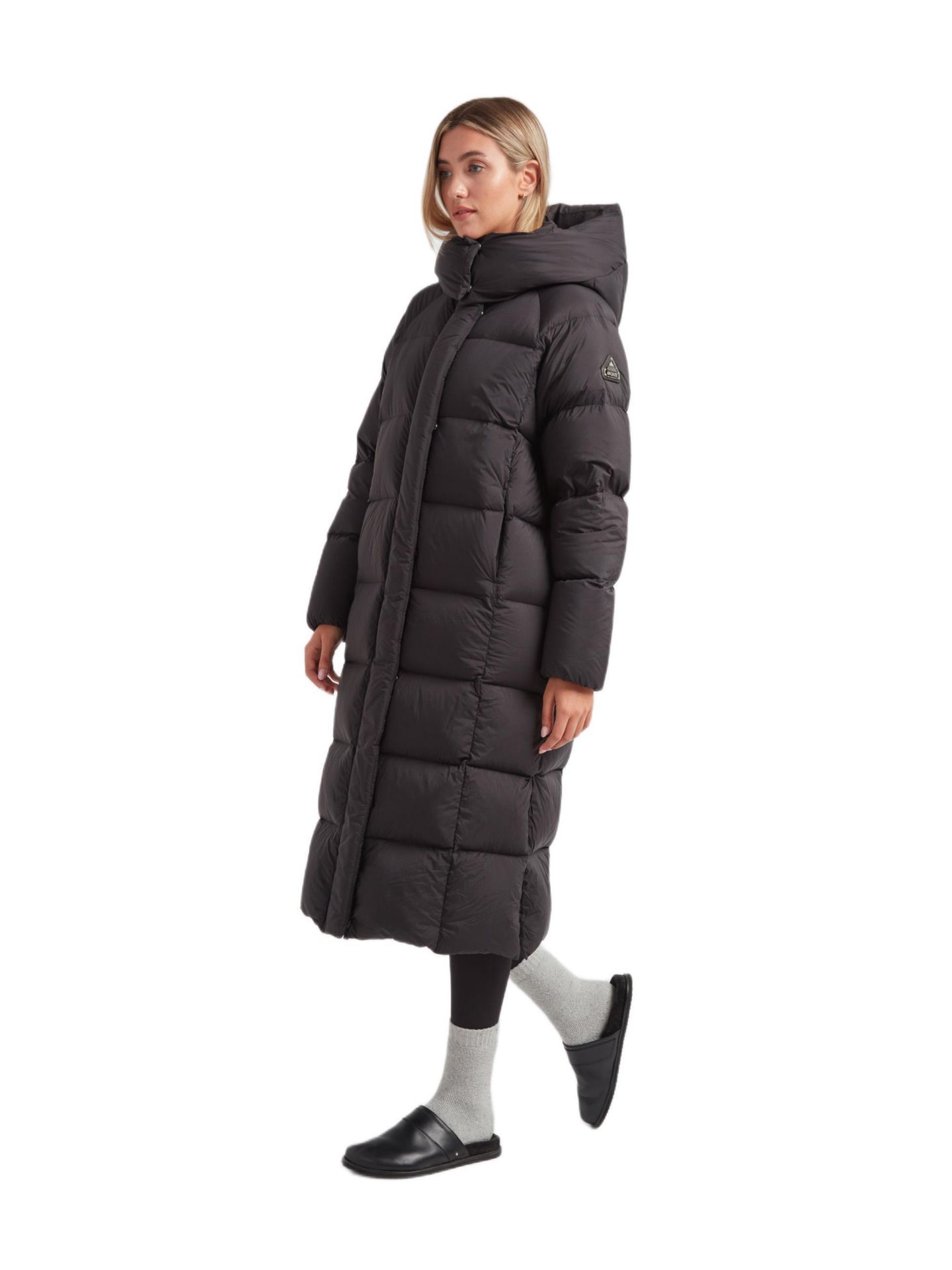 Женская куртка JACK1T Cloud Ultra Long Puffer Down Coat, цвет: Чёрный / Серо-бежевый — фото 4