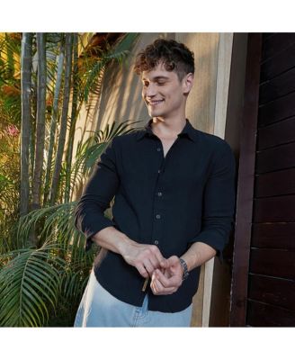 Men's Midnight Black Breezy-Weave Shirt