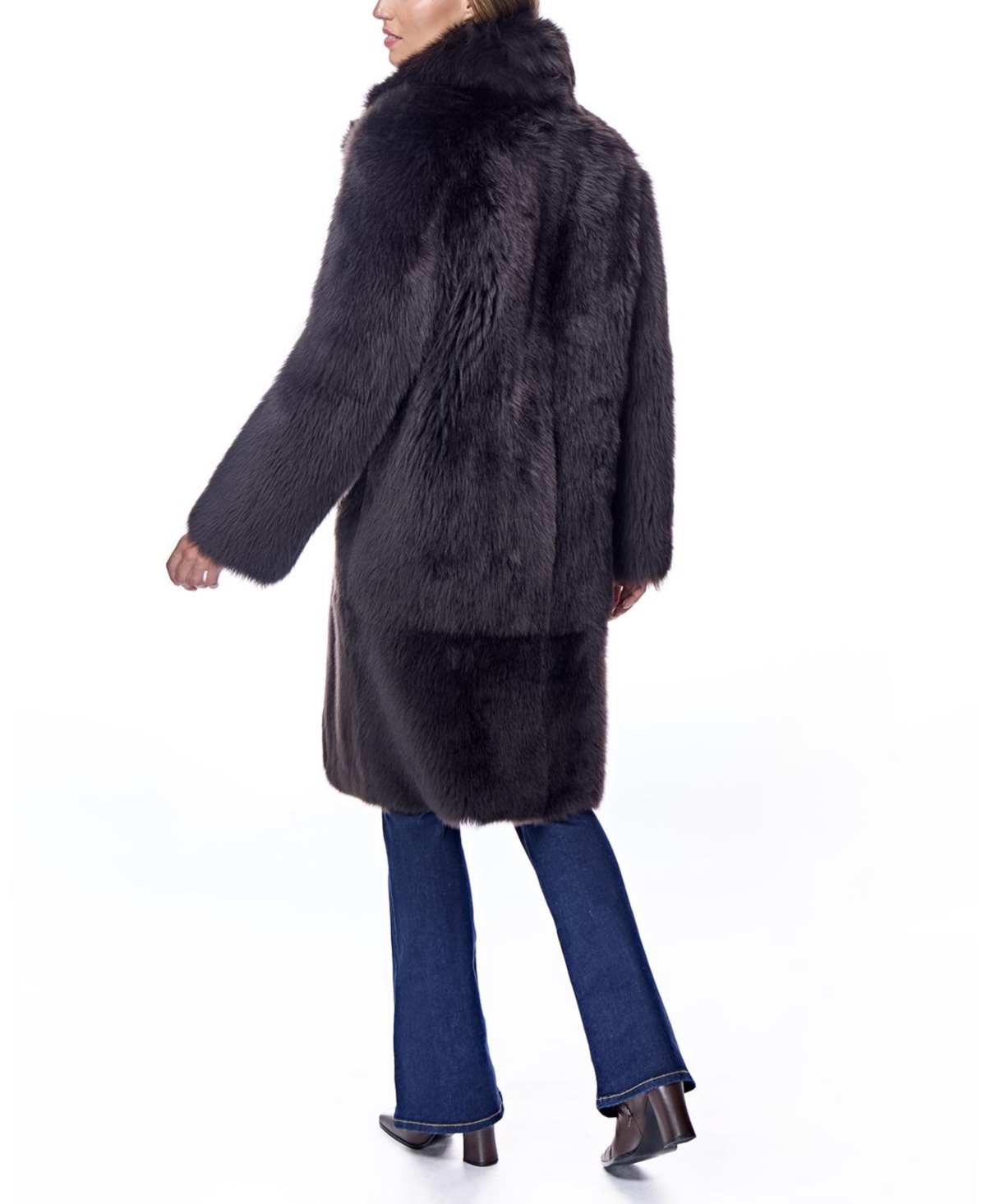 Julia & Stella by Maximilian Women's Reversible Shearling Lamb Teddy Coat