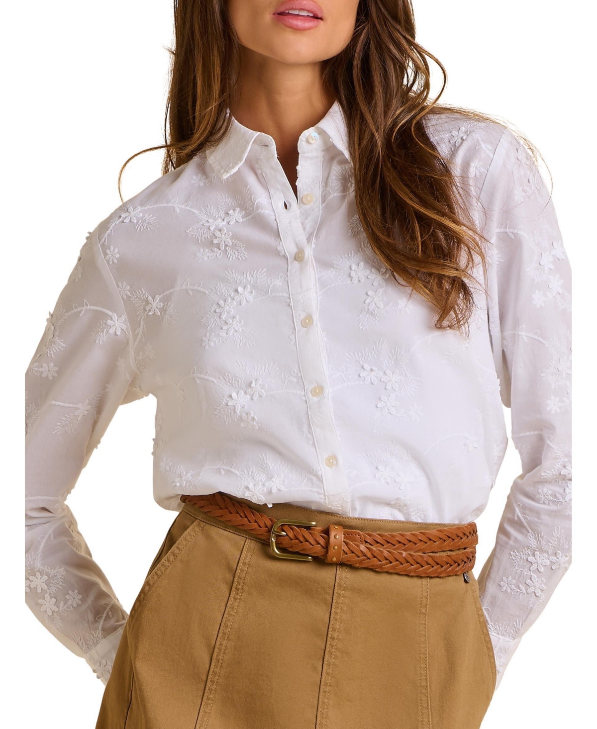 Brakeburn Women's Flora Long Sleeve Embroidered Shirt