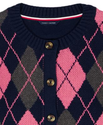 Girls 7-16 Argyle Cardigan Sweater