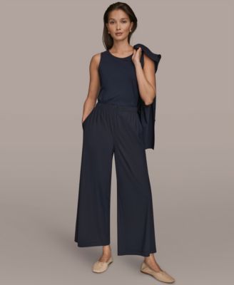 Women's Tricot Knit Mid Rise Ankle Pants