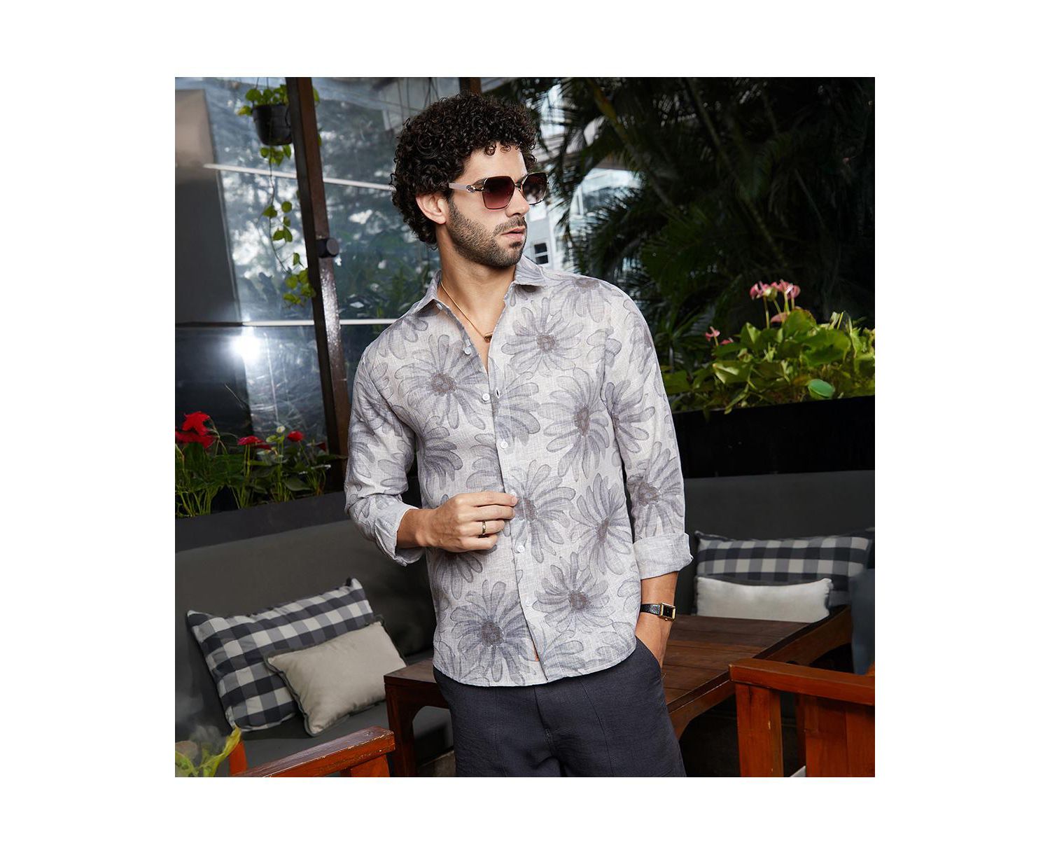 Men's Coin Grey Gloomy Daisy Shirt