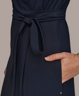 Women's Tricot Knit Elbow-Sleeve Collared Polo Dress