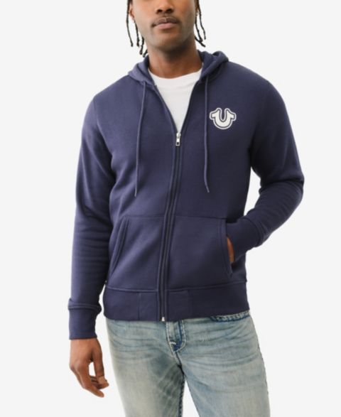 Мужское худи True Religion Core Zip-Front Logo, цвет: Синий