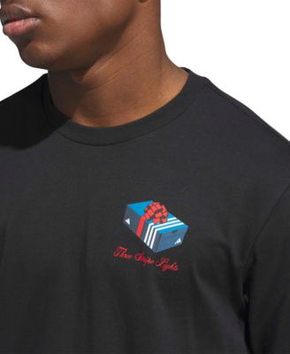 Men's 3-Stripes Lights Giftbox Graphic Short-Sleeve T-Shirt