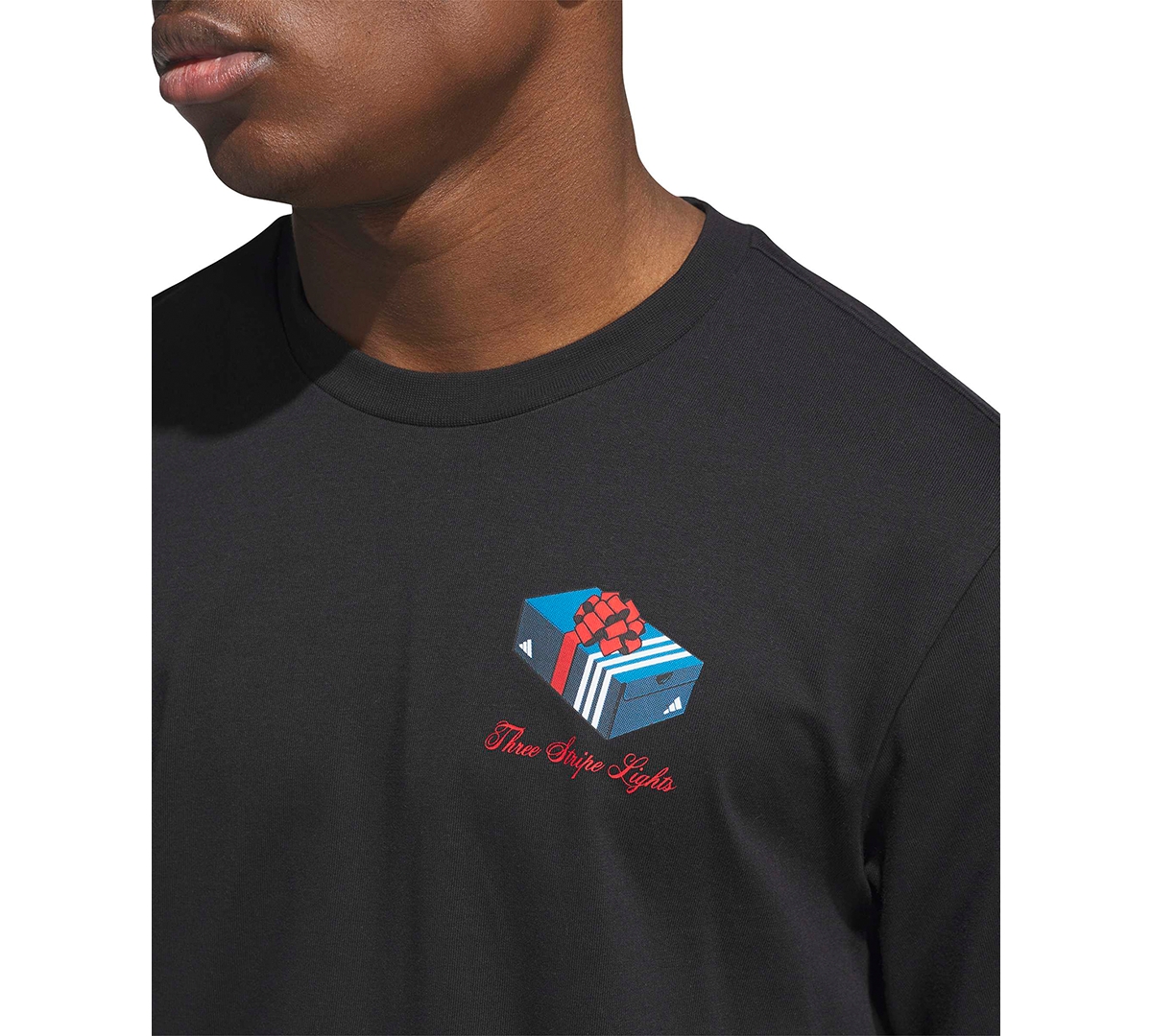 adidas Men's 3-Stripes Lights Giftbox Graphic Short-Sleeve T-Shirt