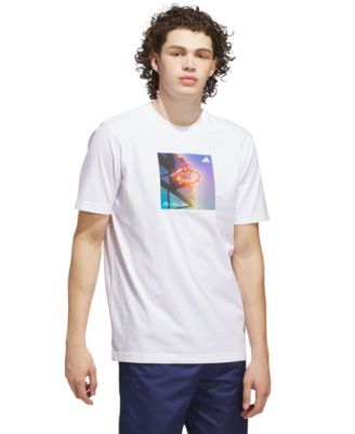 Men's 3-Stripes Lights Hoops Graphic Crewneck T-Shirt