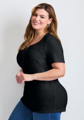 Women's Lacing Detail Tunic Tee