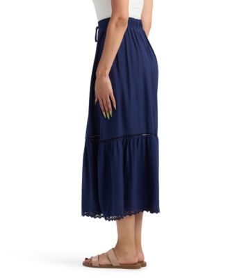 Juniors' Solid Crinkle A-Line Skirt