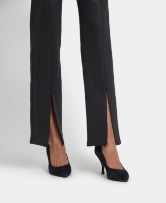 Women's Coated Marilyn Straight Front Slit Jeans