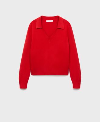 MANGO - Women's Fine-Knit V-Neck Sweater