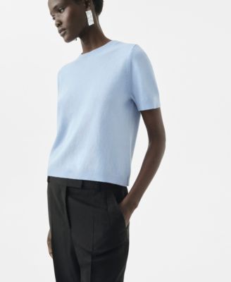 MANGO - Women's Short-Sleeved Wool Sweater