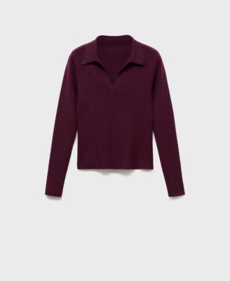 Women's Long-Sleeved Polo-Neck Sweater