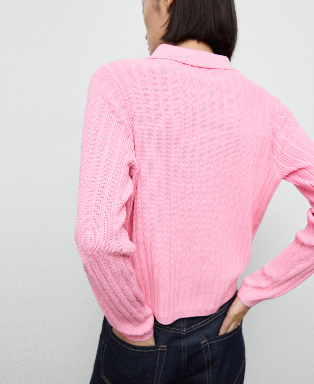 Mango Women's Polo-Neck Ribbed Sweater