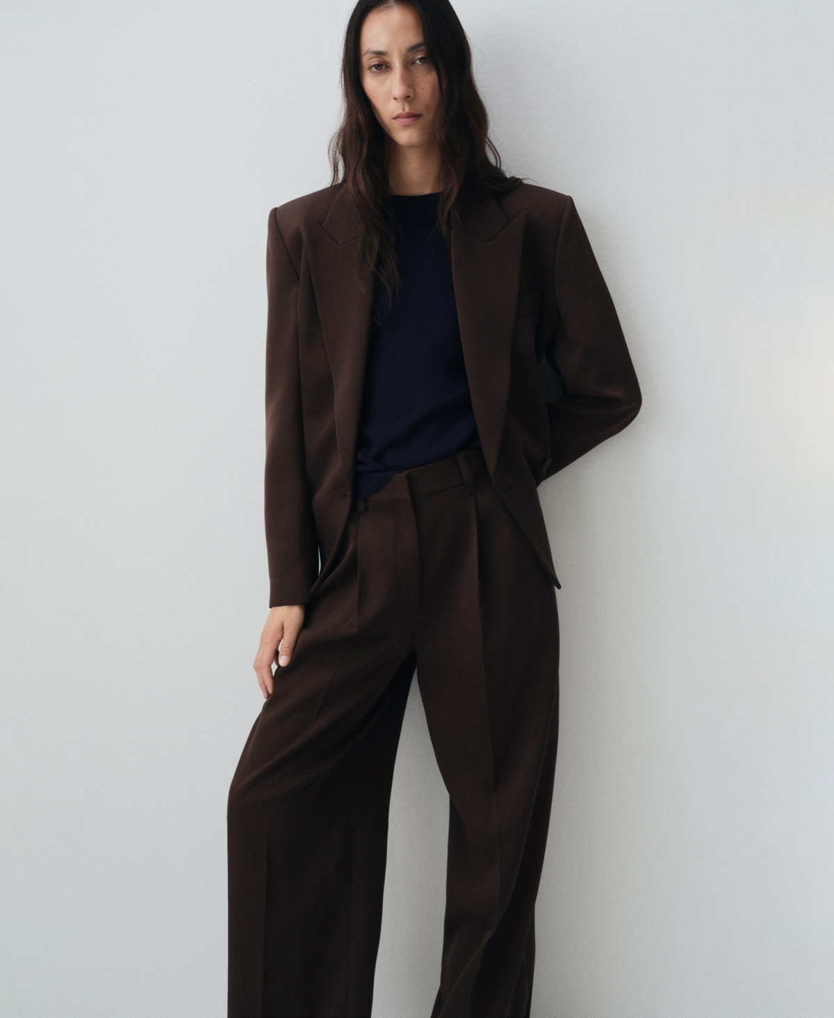 Mango Women's Pleated Straight-leg Suit Pants In Brown