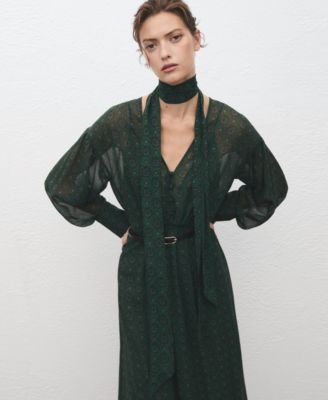 MANGO - Women's Foulard Printed Dress