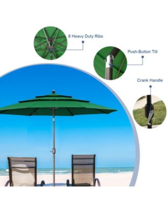 Garden Market Umbrella - 10 FT x 8.3 FT Outdoor Patio Umbrella Round