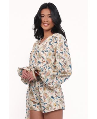 Women's Soul Belted Romper - Paisley