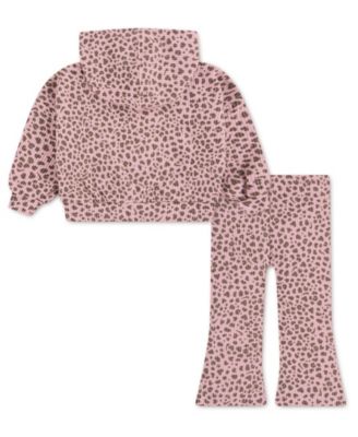 Girls' 2T-6X Animal Print Hoodie and Flared Pants, 2-Piece Set