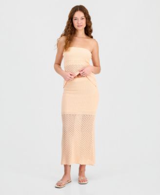 Juniors' Pull-On Crochet Maxi Skirt