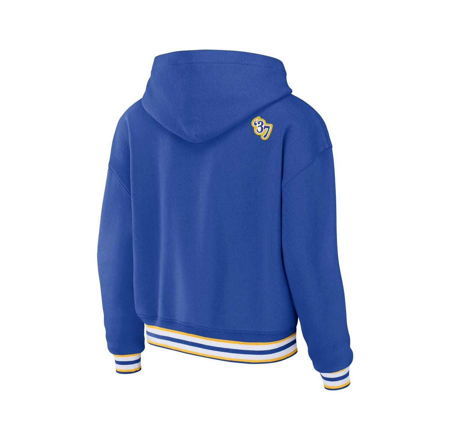 Women's Royal Los Angeles Rams Plus Size Lace-Up Pullover Hoodie