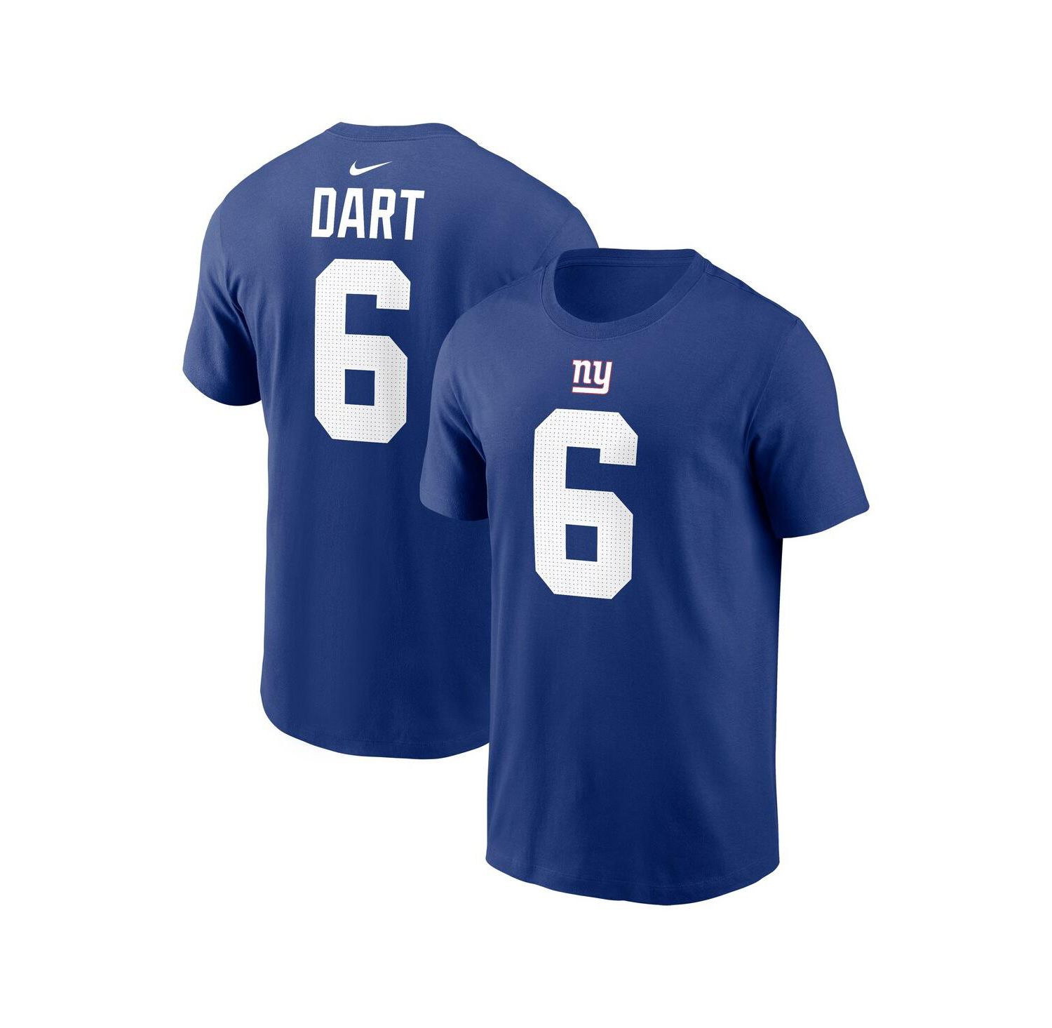 Men's Jaxson Dart Royal New York Giants Name & Number T-Shirt