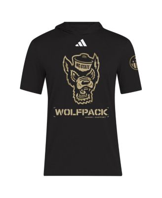 Men's Black NC State Wolfpack 2025 Military Appreciation AEROREADY Hooded T-Shirt