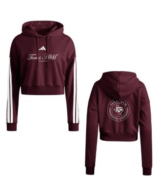 adidas - Women's Maroon Texas A&M Aggies Campus Queen Cropped Pullover Hoodie