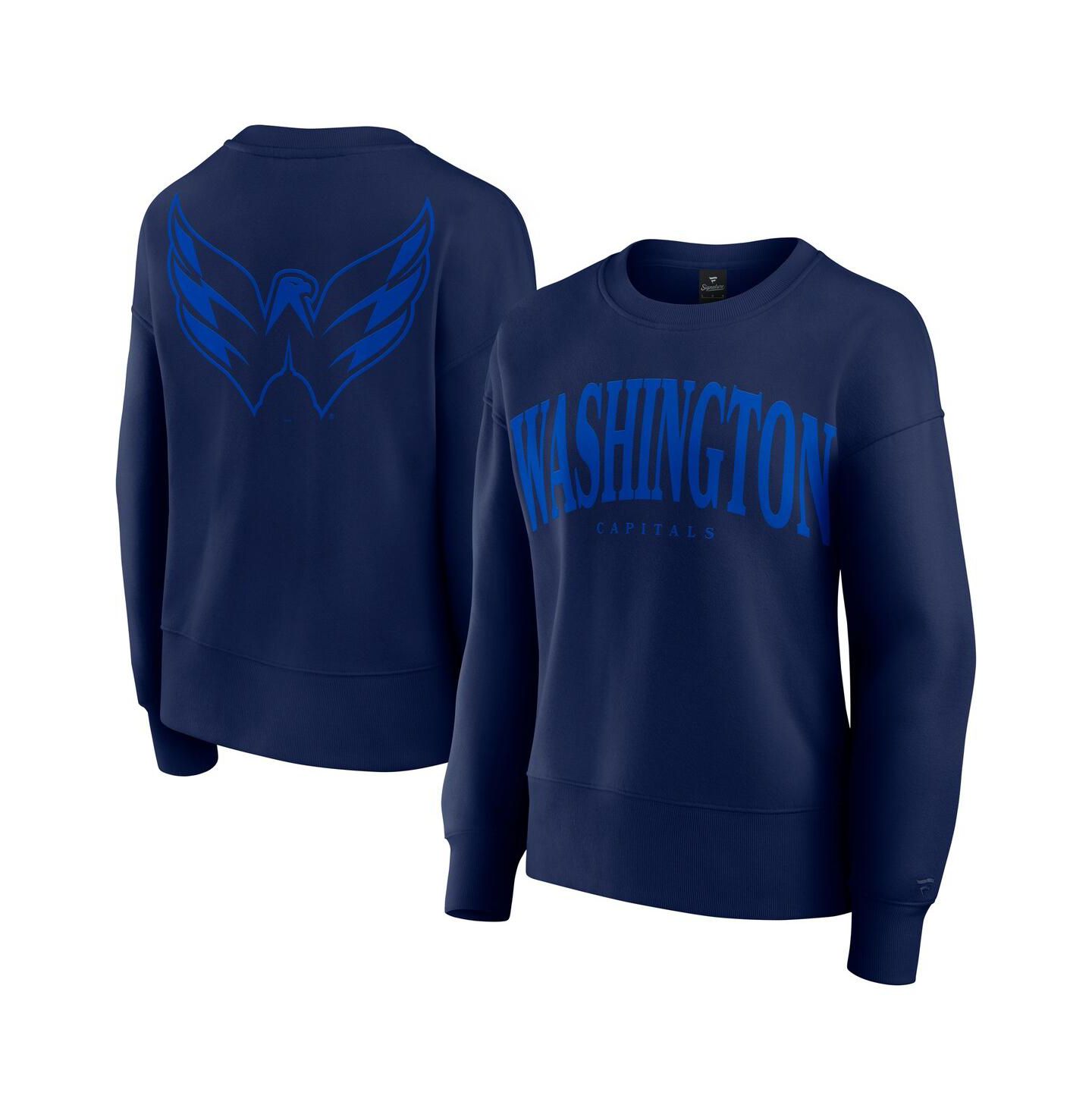 Женская толстовка Fanatics Navy Washington Capitals Elements Flow Pullover — фото 1