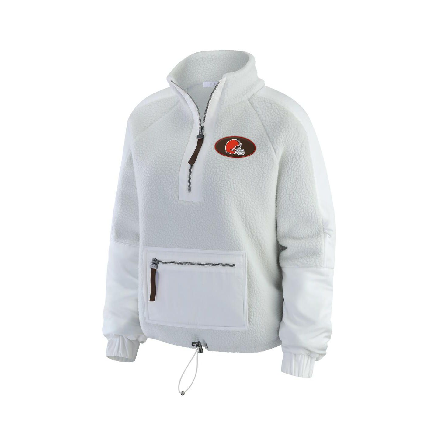 Женская куртка WEAR by Erin Andrews White Cleveland Browns Polar Fleece Half-Zip — фото 2
