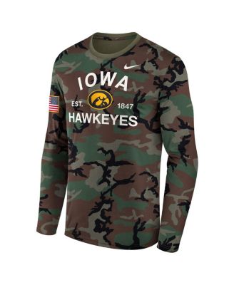 Men's Camo Iowa Hawkeyes 2025 Military Appreciation Legend Dri-FIT Long Sleeve T-Shirt