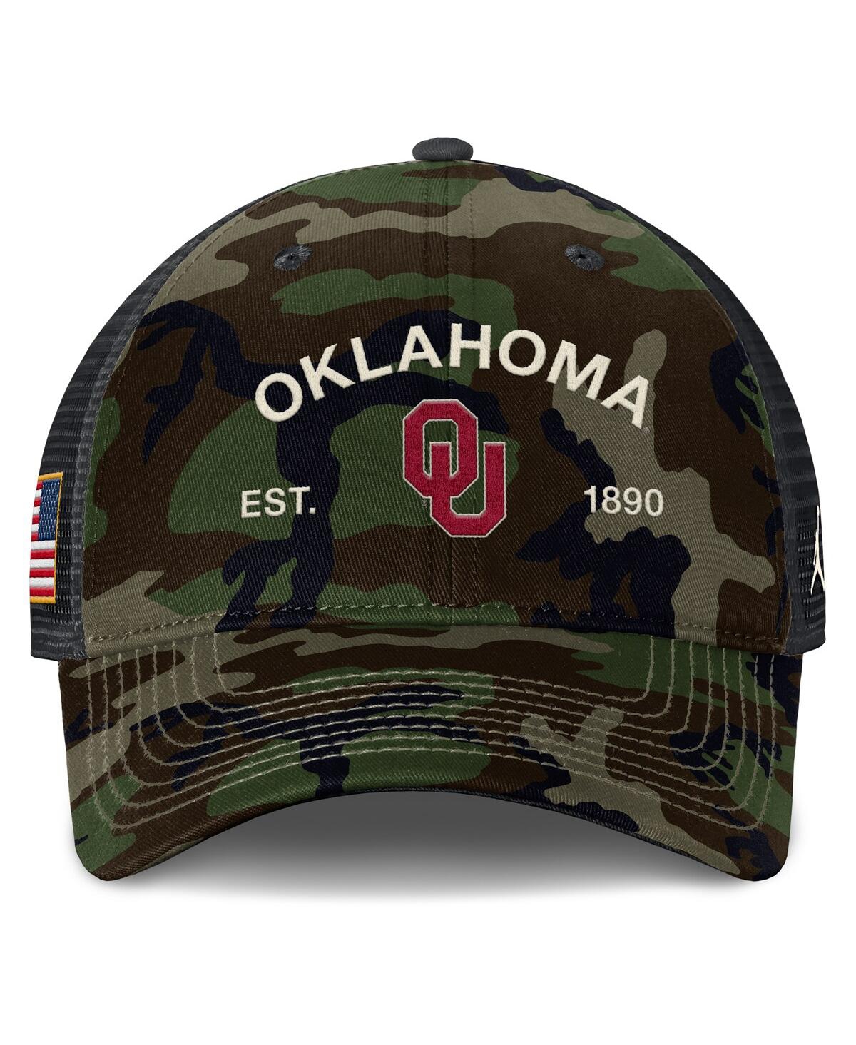 Jordan Men's Camo Oklahoma Sooners 2025 Military Appreciation Rise Adjustable Trucker Hat
