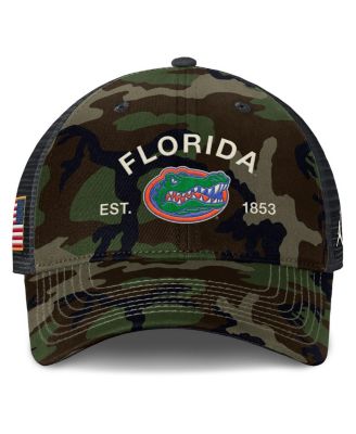 Men's Camo Florida Gators 2025 Military Appreciation Rise Adjustable Trucker Hat