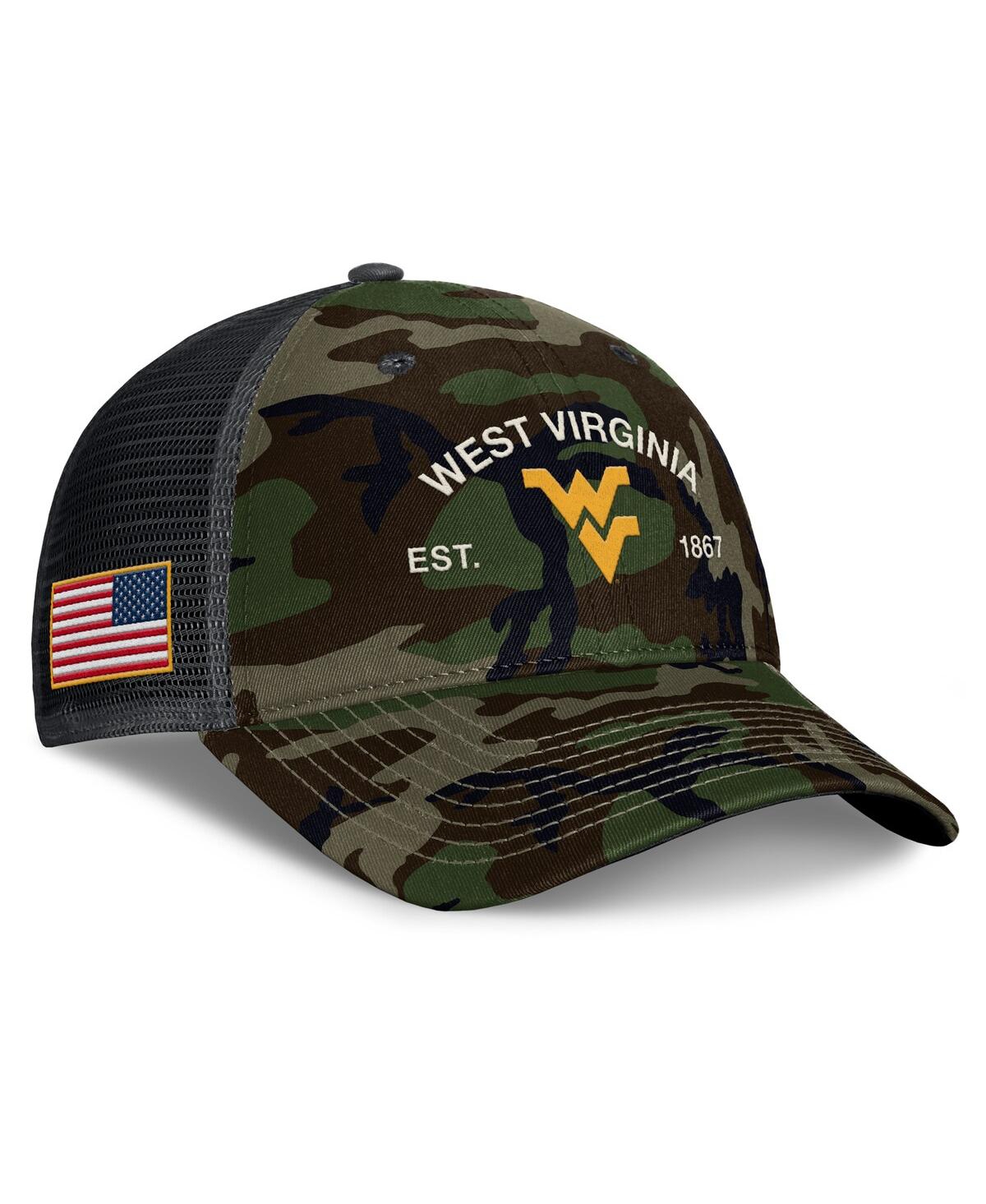 Nike Men's Camo West Virginia Mountaineers 2025 Military Appreciation Rise Adjustable Trucker Hat