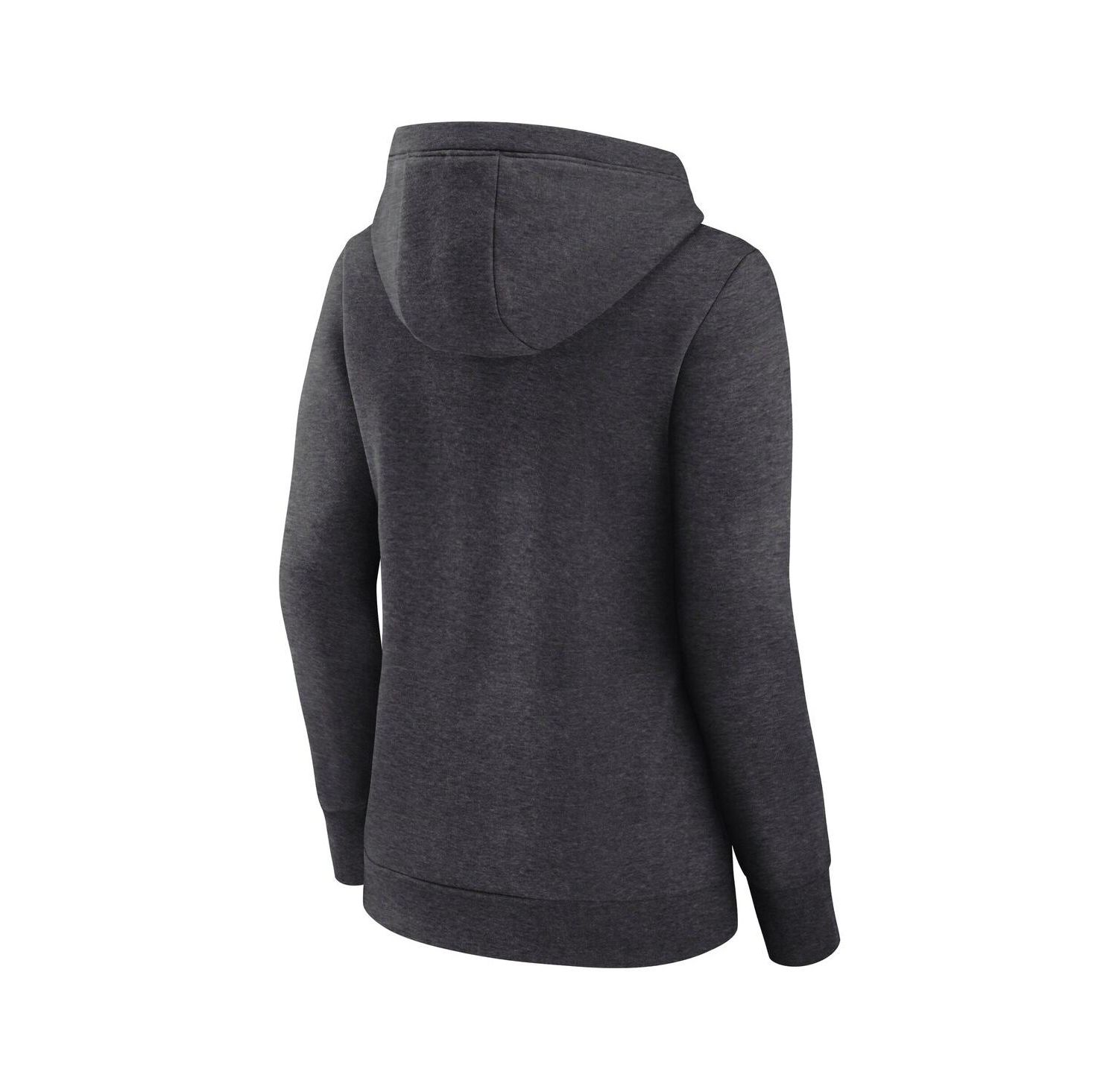 Women's Heather Charcoal Milwaukee Bucks Triumphant V-Neck Pullover Hoodie