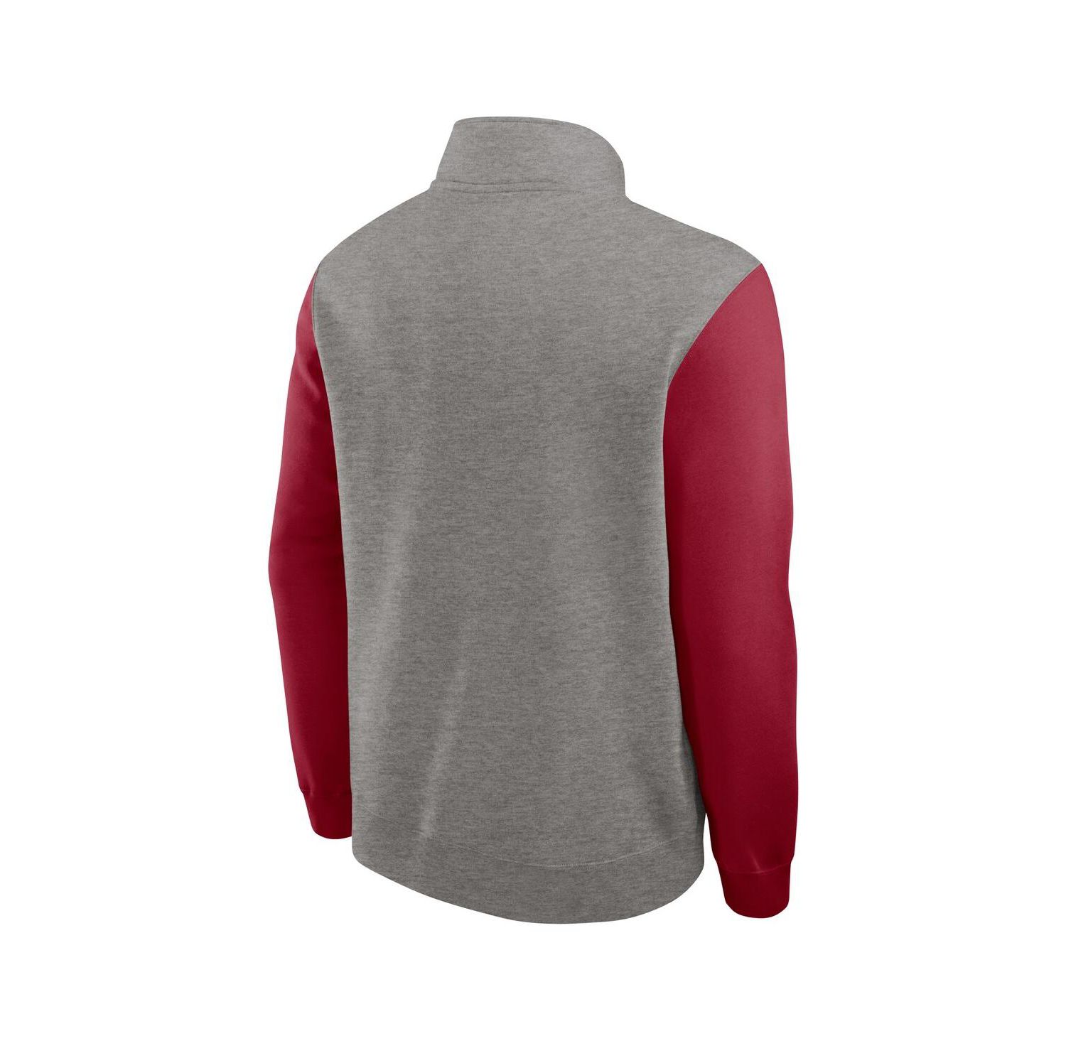 Men's Heather Gray/Cardinal Stanford Cardinal Club Fleece Half-Zip Pullover Hoodie