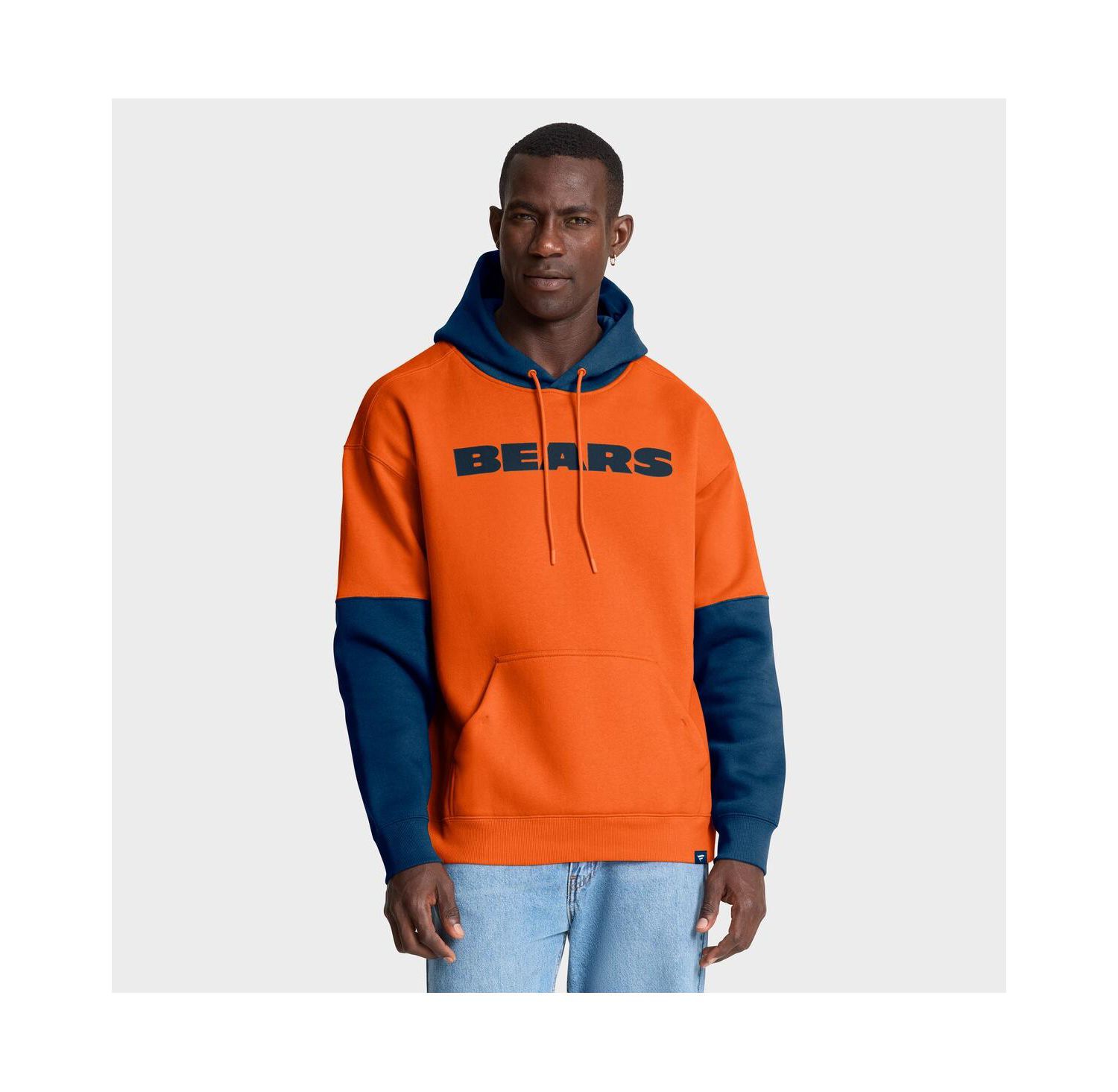 Men's Orange Chicago Bears Helmet Pullover Hoodie