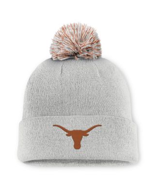 Nike - Men's Gray Texas Longhorns Primetime Peak Campus Cuffed Knit Hat with Pom