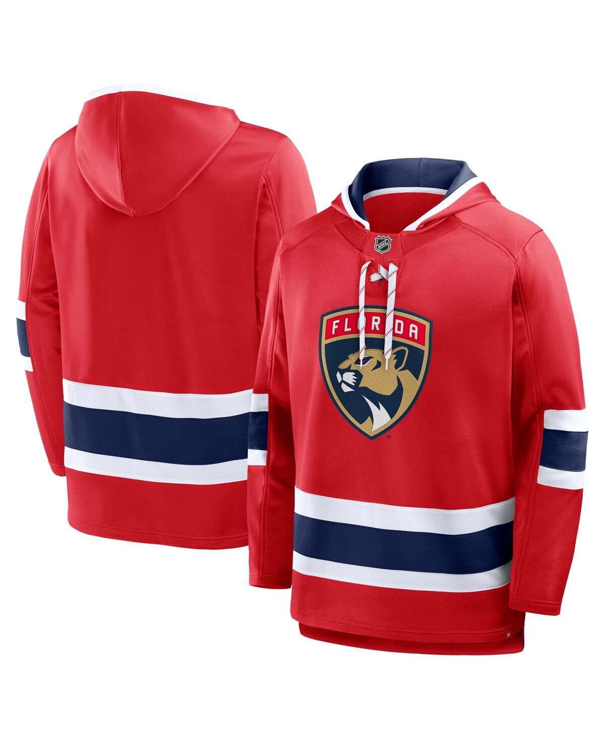 Fanatics Men's Red Florida Panthers Prime Time Fleece Hoodie