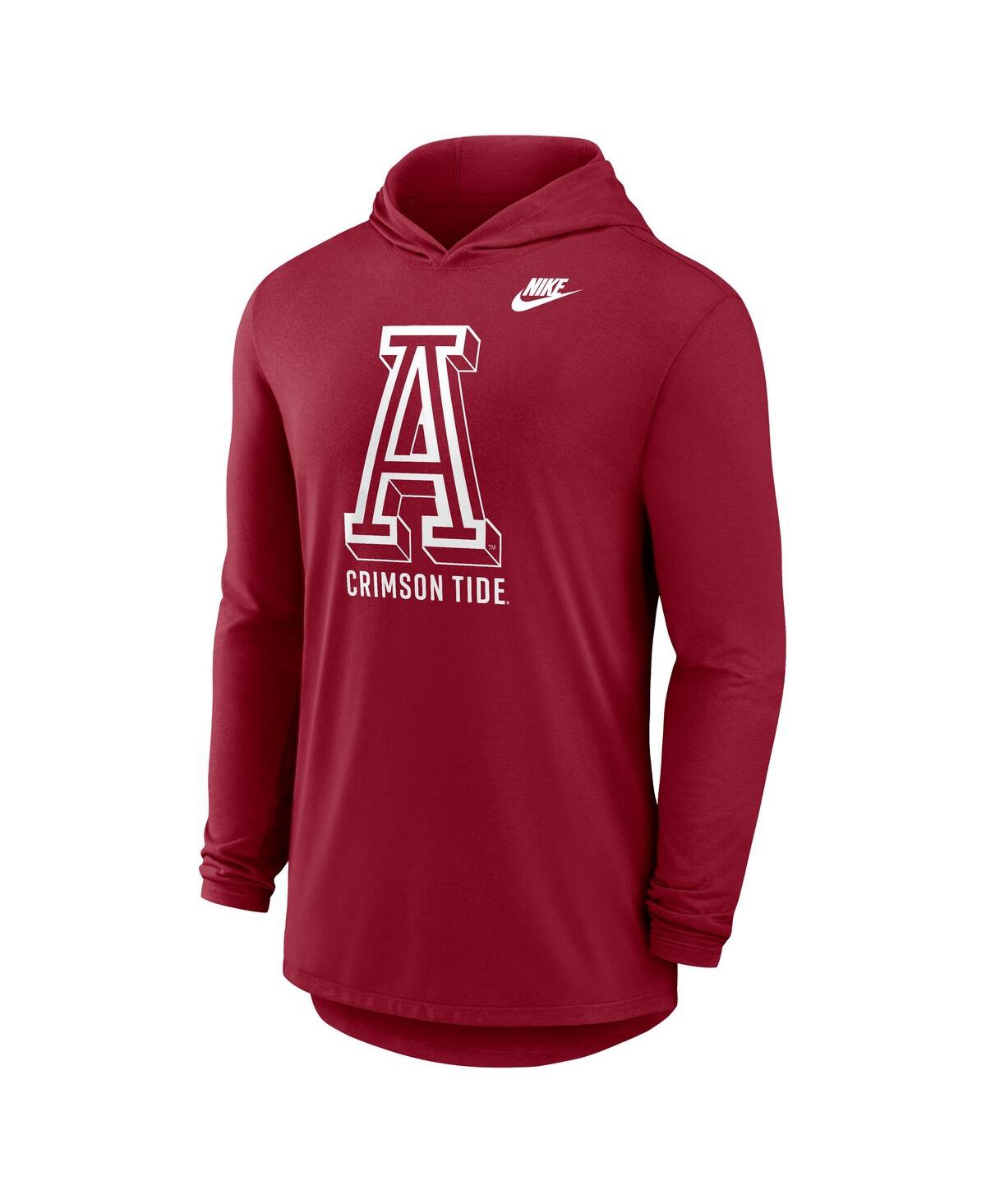 Nike Men's Crimson Alabama Tide Legacy Tri-Blend Dri-fit Long Sleeve Hoodie T-Shirt