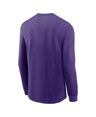 Men's Purple LSU Tigers Legacy Arched Logo Long Sleeve T-Shirt