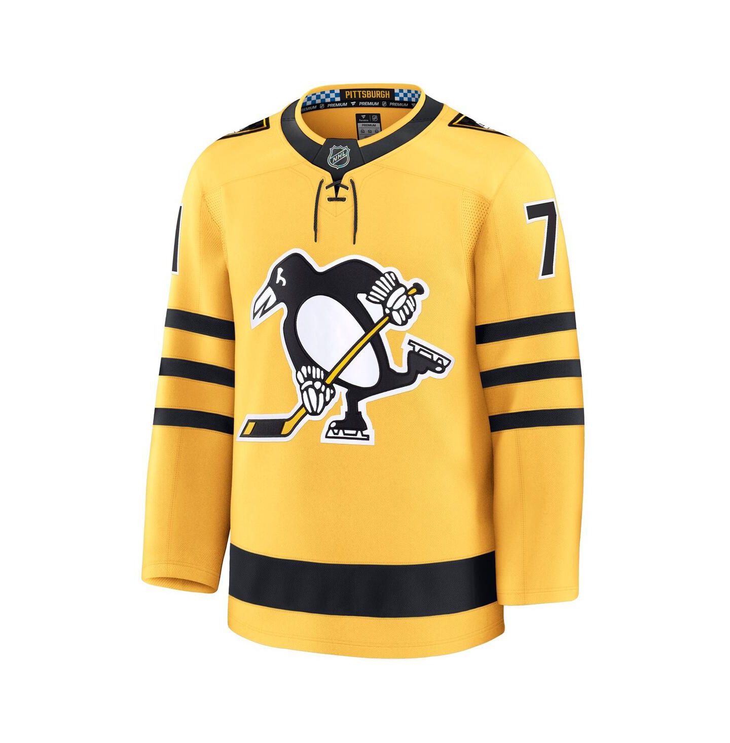 Мужской топ Fanatics Evgeni Malkin Gold Pittsburgh Penguins Alternate Premium Player Jersey — фото 2