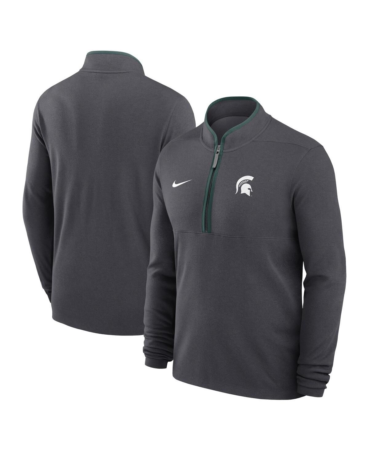 Мужская толстовка-пуловер с застежкой-молнией Dri-FIT цвета антрацита Michigan State Spartans Courtside Victory
